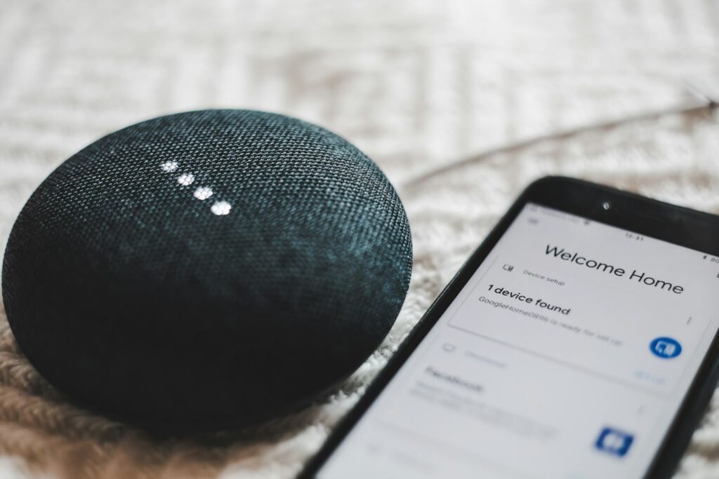 A smart speaker voice assistant