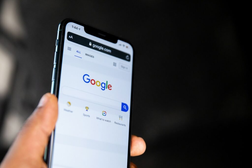 Google search open on a smartphone