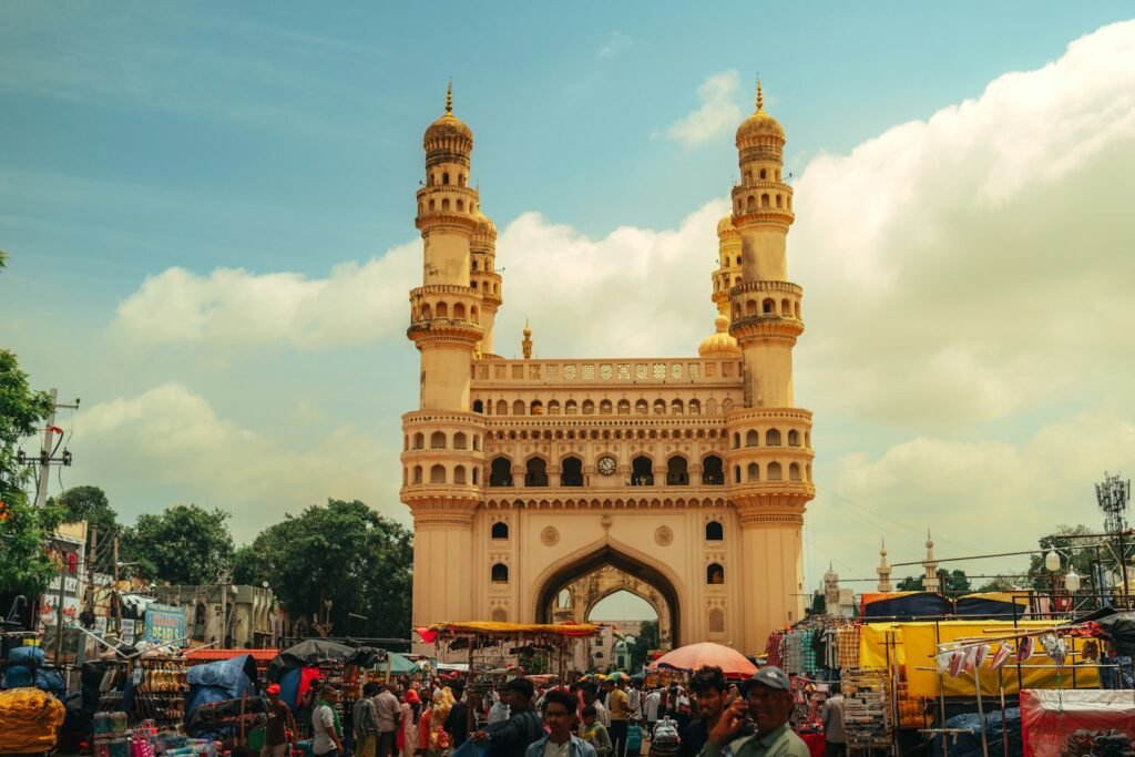The Charminar monument standing tall in Hyderabad, India